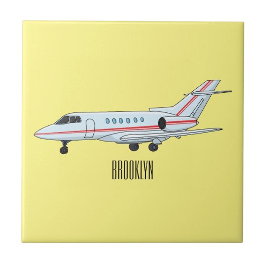 Carreau Private jet cartoon illustration (Devant)