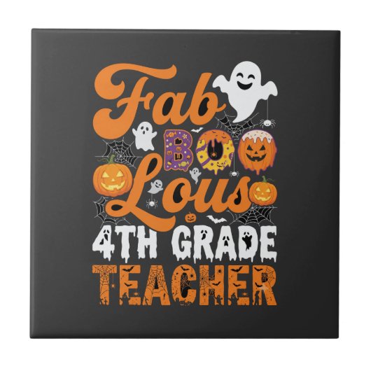 Carreau Prof enseignant de 4e année Halloween Fab-BOO-Lous (Devant)