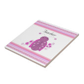 Carreau Professeur coccinelle rose et violet (Côté)