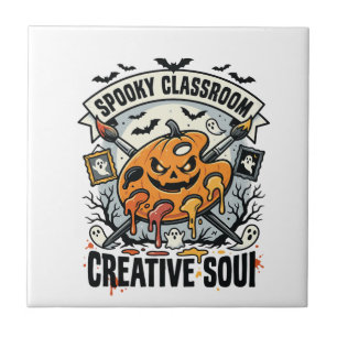 Carreau Professeur d'art Halloween Classe effrayante