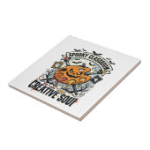 Carreau Professeur d'art Halloween Classe effrayante (Côté)
