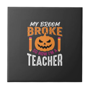 Carreau Professeur d'Halloween Balai Cassa Citrouille Conc