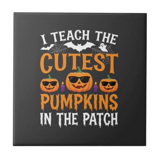 Carreau Professeur Halloween Citrouilles les Plus Mignonne (Devant)