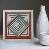 Carreau Profondeur diamant Art Déco rouille Turquoise boui