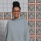 Carreau Profondeur diamant Art Déco rouille Turquoise boui