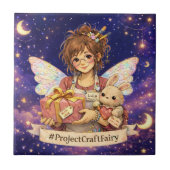 Carreau #ProjectCraftFairy NightMode  Ceramic Coaster (Devant)
