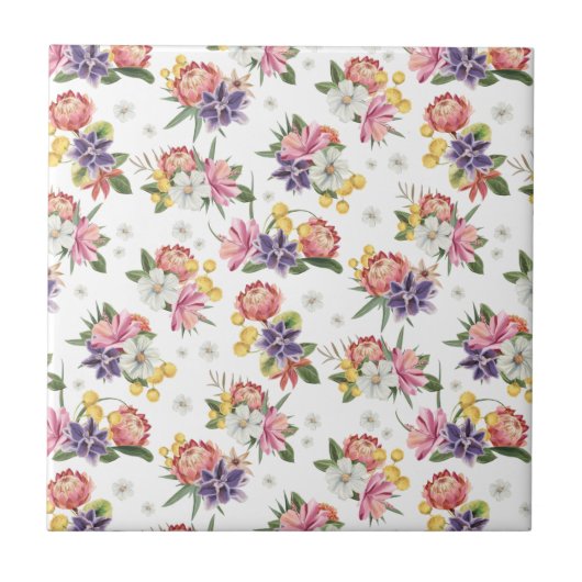 Carreau Protea chic fleur (4,25 x 4,25) motif sans soudure (Devant)