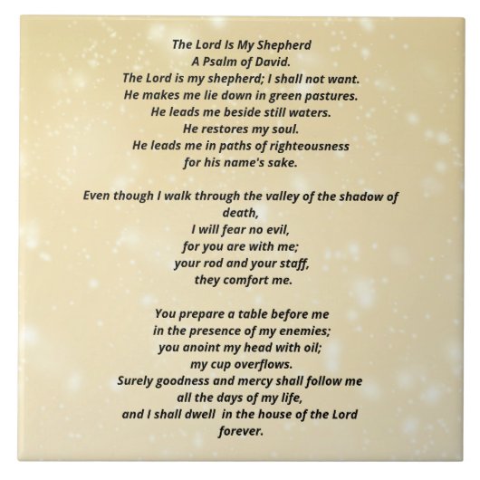 Carreau Psalm 23 biblical quotes (Devant)