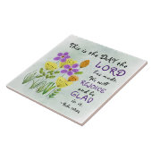 Carreau Psaume 118:24 C'est le jour, Inspirationnel Floral (Côté)