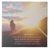 Carreau Psaume 121:1-2 Mon aide vient de l'Éternel (Devant)