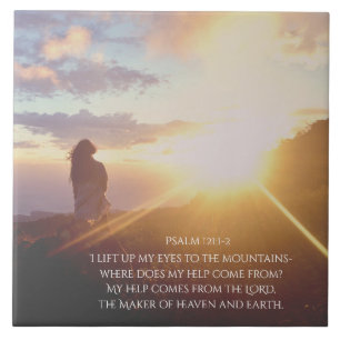 Carreau Psaume 121:1-2 Mon aide vient de l'Éternel