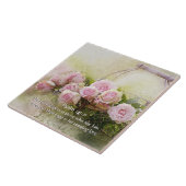 Carreau Psaume 147:11, Verse biblique, Panier de roses ros (Côté)