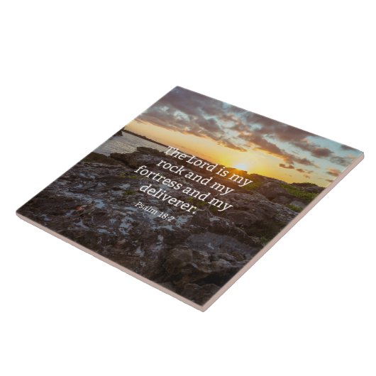 Carreau Psaume 18:2, verset Écriture (Côté)