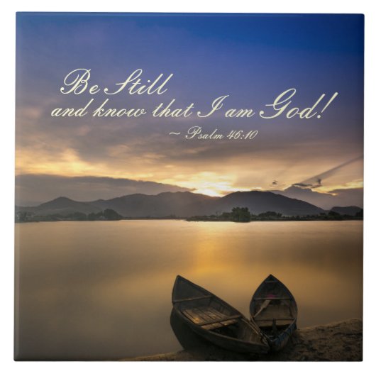 Carreau Psaume 46:10 Soyez toujours et sachez que je suis (Devant)