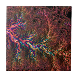 Carreau Psychedélique Groovy Tripant Funky Coloré Fractale