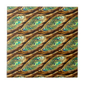 Carreau Puau shell or bleu vert brillant motif chic (Devant)