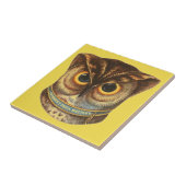 Carreau Publicité d'illustration de hibou vintage jaune (Côté)