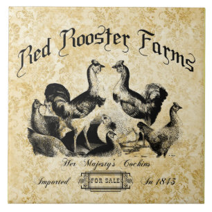 Carreau Publicité vintage sur la ferme de volaille