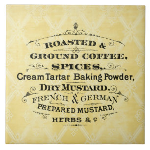 Carreau Publicité Vintage sur le café et les épices typ