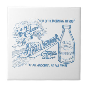 Carreau Publicité vintage sur le lait