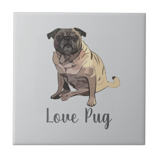 Carreau Pug d'amour (Devant)