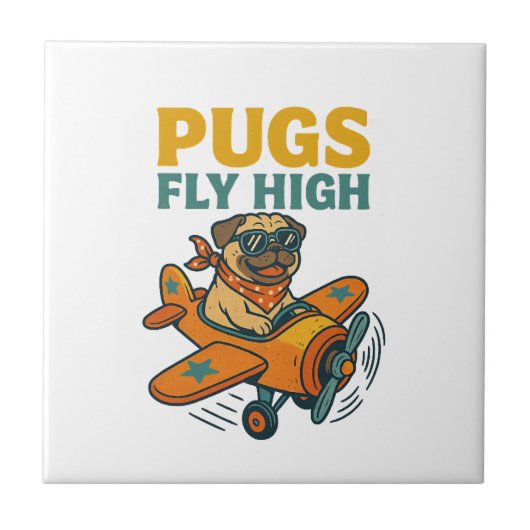 Carreau Pugs Fly High (Devant)