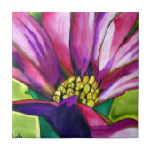 Carreau Purple African Daisy watercolor art flower (Devant)