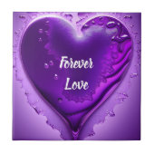 Carreau Purple Ceramic Love Forever Tile (Devant)