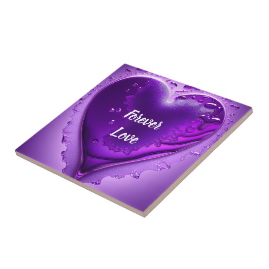 Carreau Purple Ceramic Love Forever Tile (Côté)
