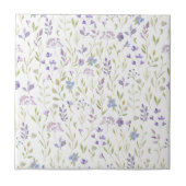 Carreau Purple Floral Ceramic Tile (Devant)