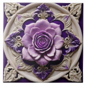 Carreau Purple Rose Moderne Belle Collection Céramique (Devant)