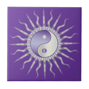 Carreau Purple Starburst Yin Yang