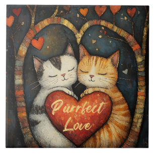 Carreau Purrfect Love A Cosy Cat Embrasser Artwork