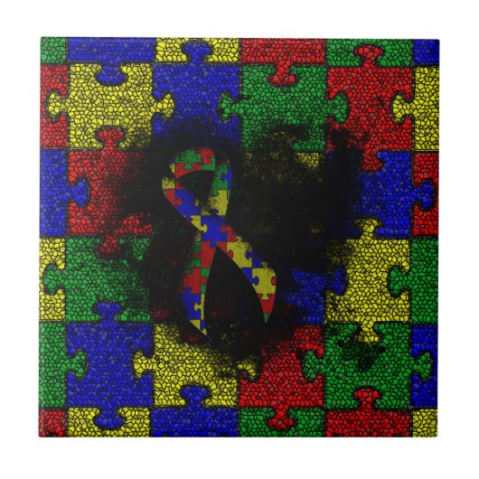 Carreau Puzzle Ruban Grunge Heart (Devant)