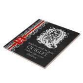 Carreau Q Monogramme "Dentelle blanche sur le carrelage d' (Côté)