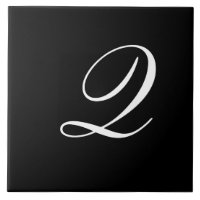 Q Monogramme initial blanc sur noir