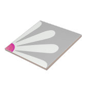 Carreau Quart de marguerite blanche avec centre rose sur a (Côté)