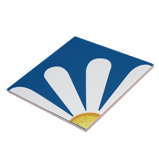 Carreau Quartier d'une fleur marguerite (Côté)