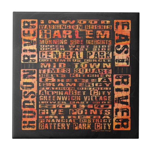 Carreau Quartiers de NYC Orange (Devant)