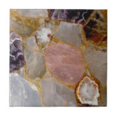 Carreau Quartz rose, Améthyste, Géode Blanc, Impression de (Devant)