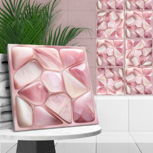 Carreau quartz rose Art cellulaire Abstrait