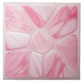 Carreau Quartz rose Fleur Art Cellulaire Abstrait (Devant)