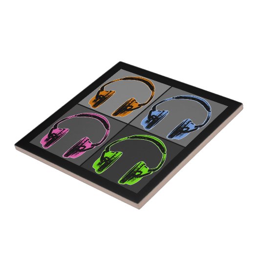 Carreau Quatre Casques Pop Art (Côté)