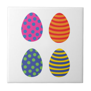 Carreau Quatre Oeufs de Pâques colorés