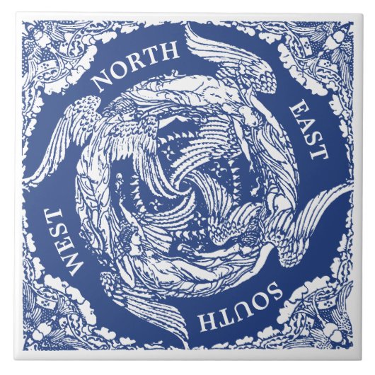 Carreau Quatre Vents/Anges vintages par Walter Crane (Devant)