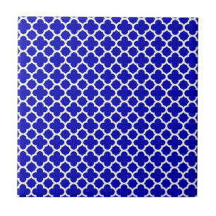 Carreau Quatrefoil blanc bleu