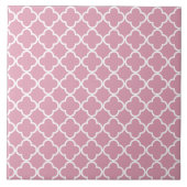 Carreau Quatrefoil blanc rose (Devant)