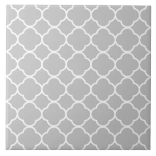 Carreau Quatrefoil Motif Grey