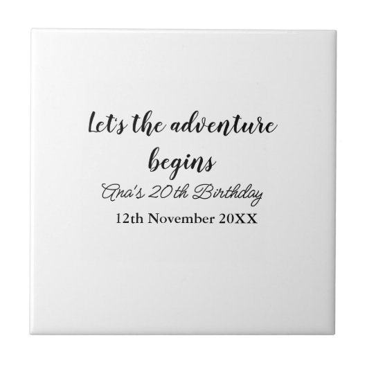 Carreau que l'aventure commence 20e anniversaire ajouter n (Devant)