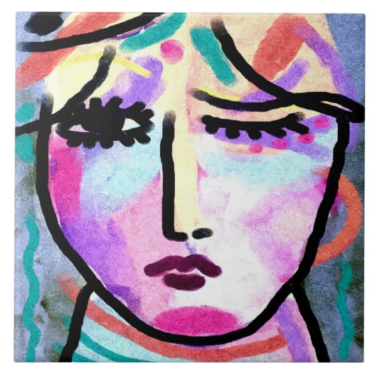 Carreau Quel jour de peinture numérique Abstraite (Devant)